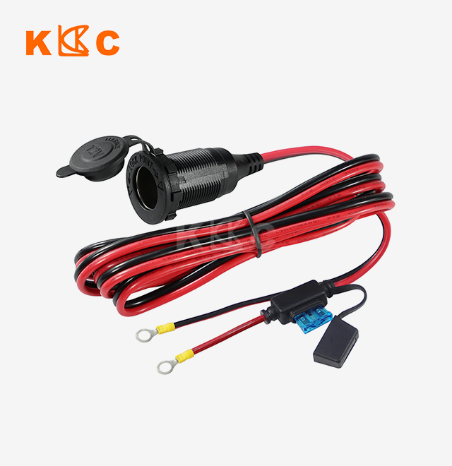 12V Car Female Socket with Fuse and Eyelet Terminal